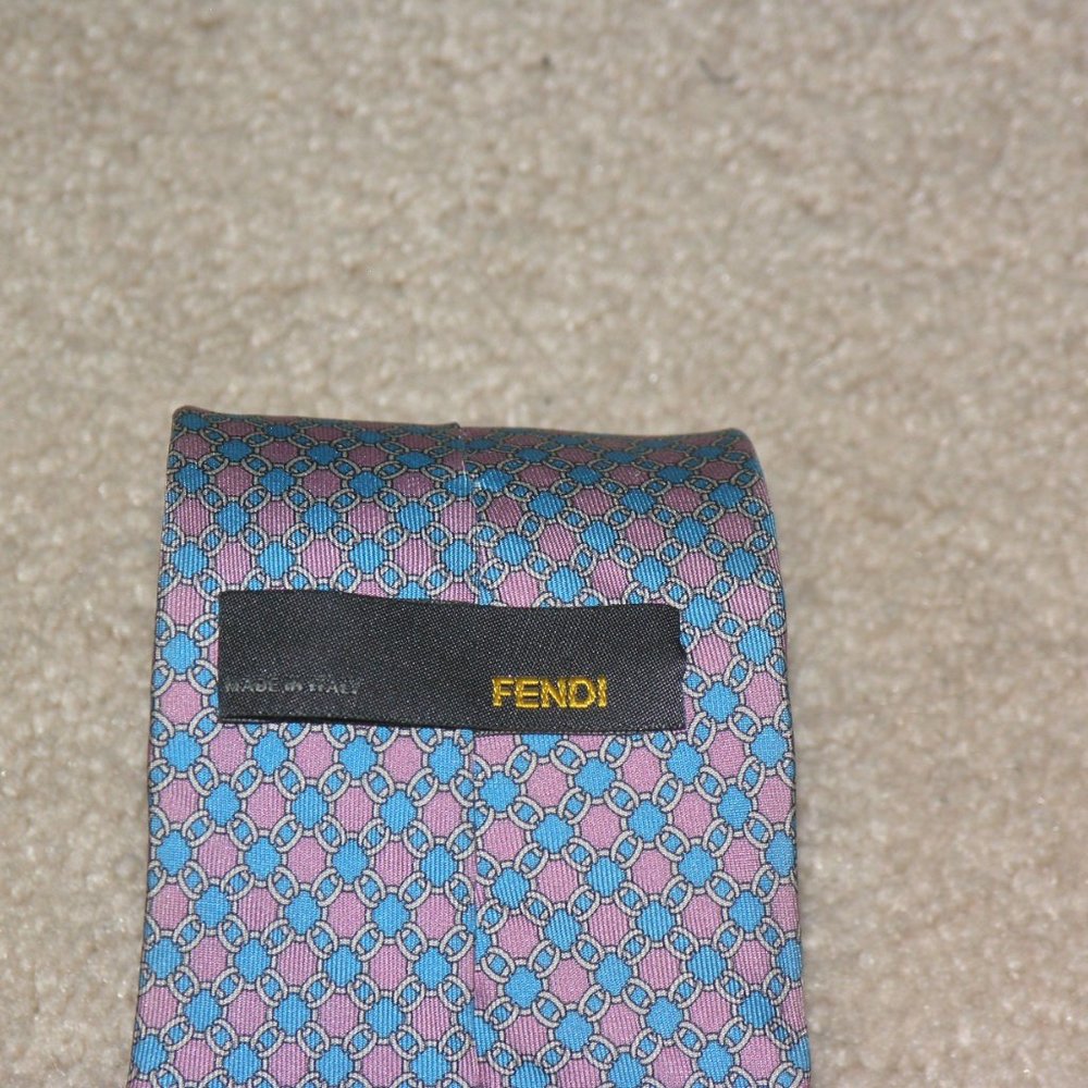 Fendi Recent Bit Pattern Classic Width Silk Tie - image 6